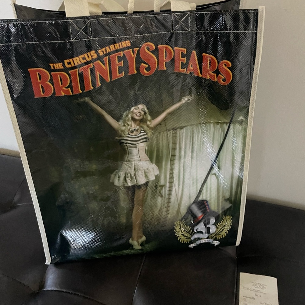 Brittany Spears Vintage “The Circus Tour” Large Vinyl Tote Bag, New-Never Used